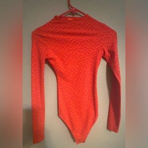 Fendi x Skims Red Long Sleeve Bodysuit